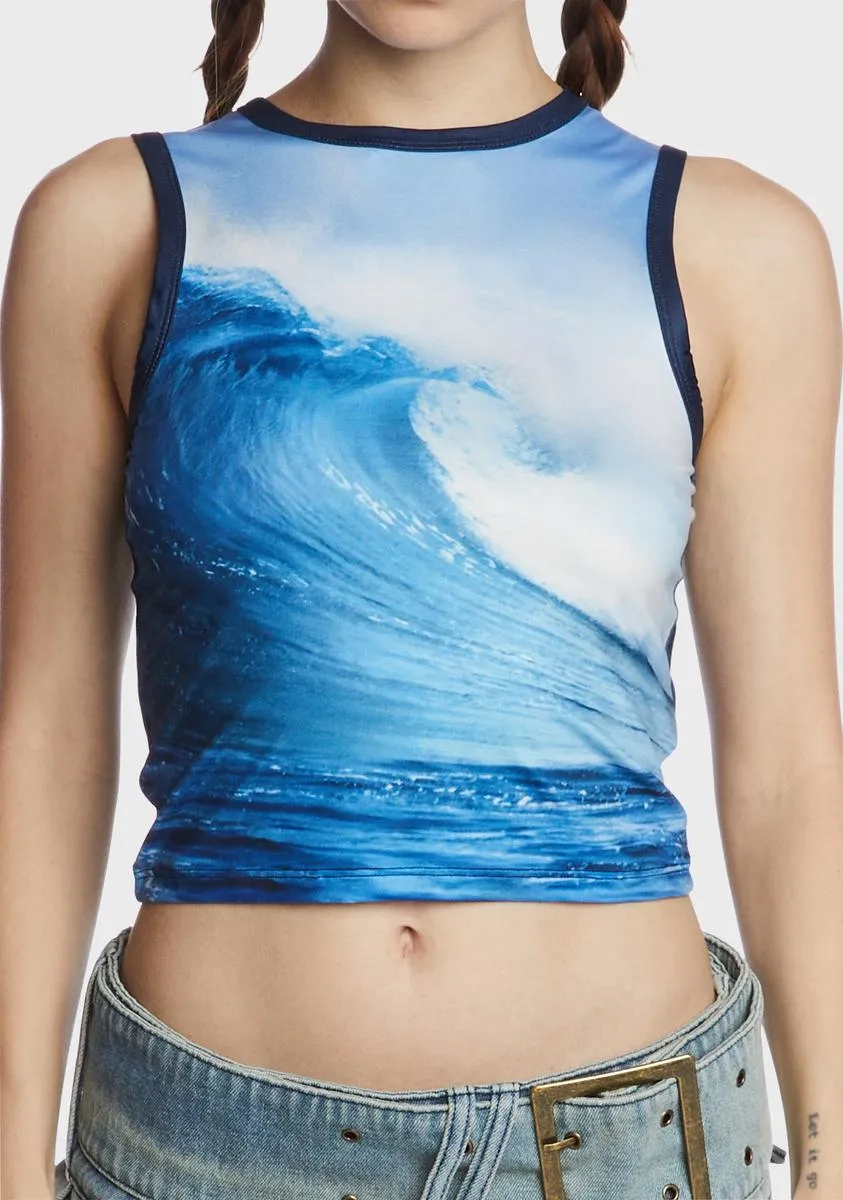 Wave Crop Tank Top-