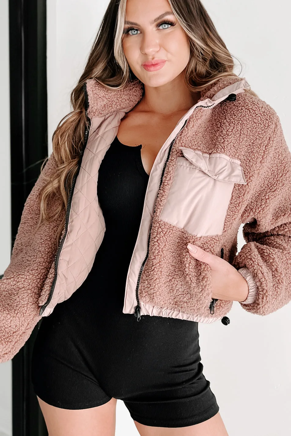 Winter Frenzy Teddy Sherpa Jacket (Coco Brown)