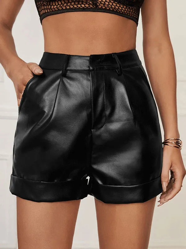 Women Shorts Classic PU Shorts