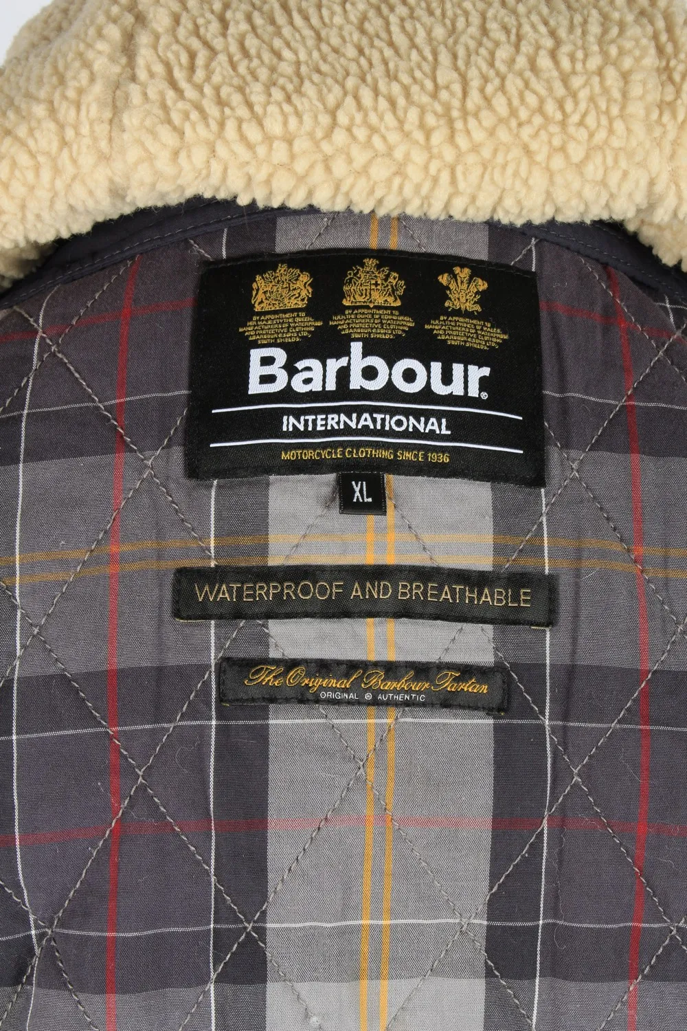 Womens Barbour International Waterproof Jacket Vintage Size XL Navy C2673 - Pepper Tree London