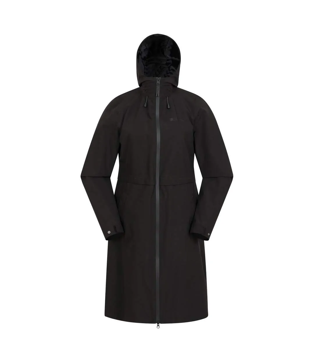 Womens/ladies hilltop extra long waterproof jacket black Mountain Warehouse