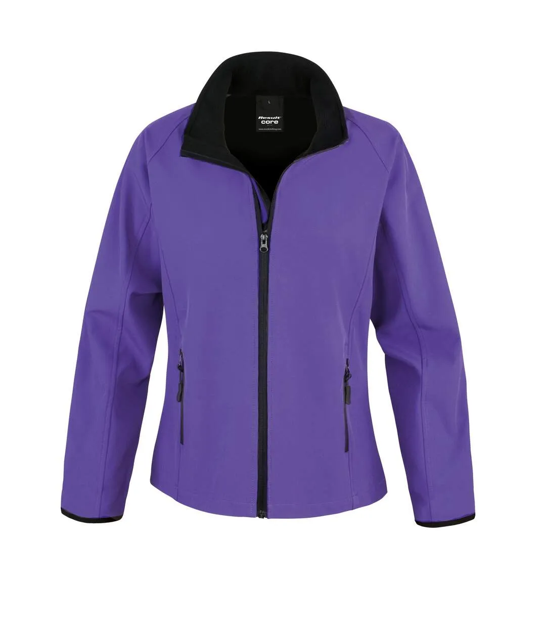 Womens/ladies printable soft shell jacket purple/black Result Core