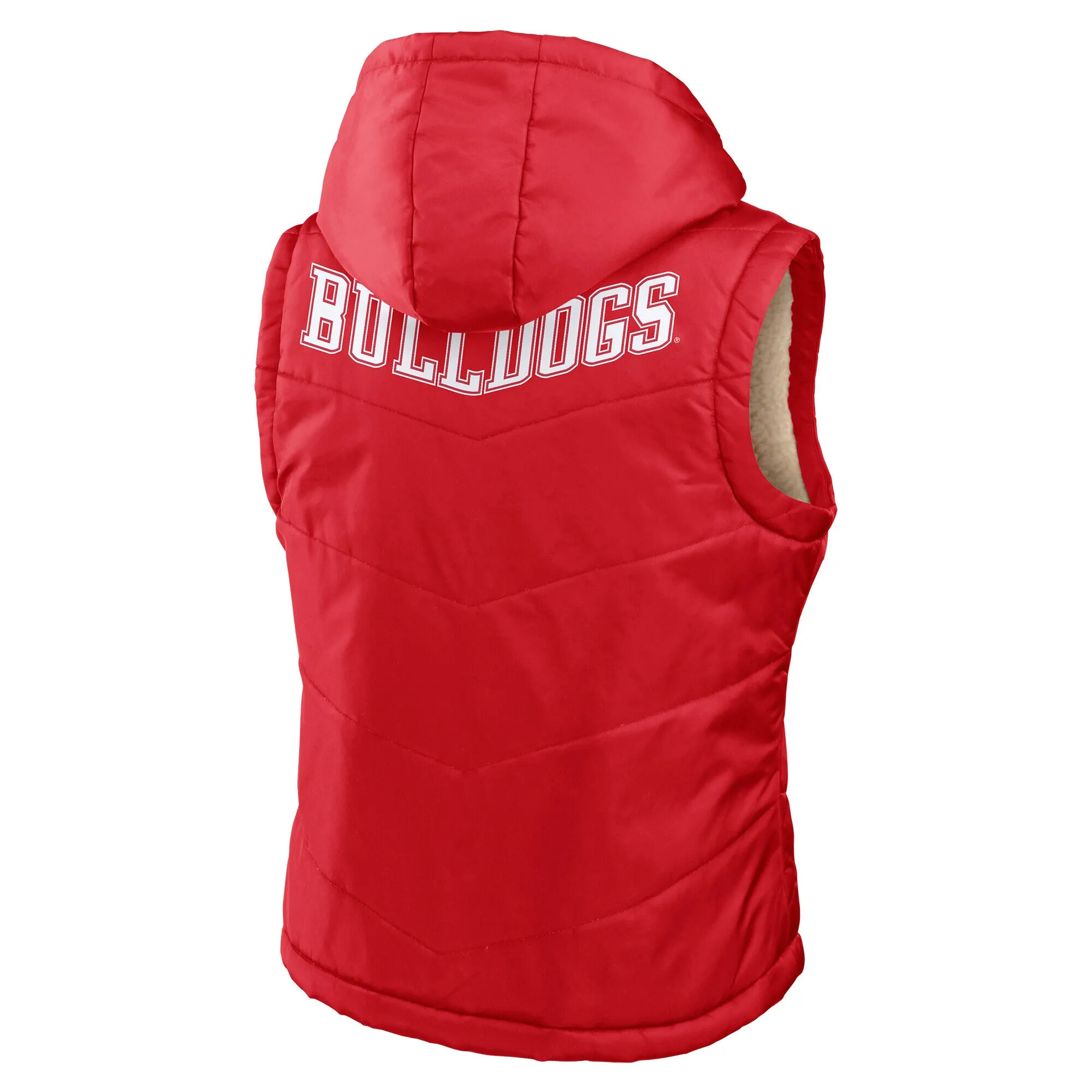 Women's WEAR by Erin Andrews Red/Cream Georgia Bulldogs Reversible Full-Zip Hoodie Vest