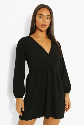 Wrap Front Smock Dress