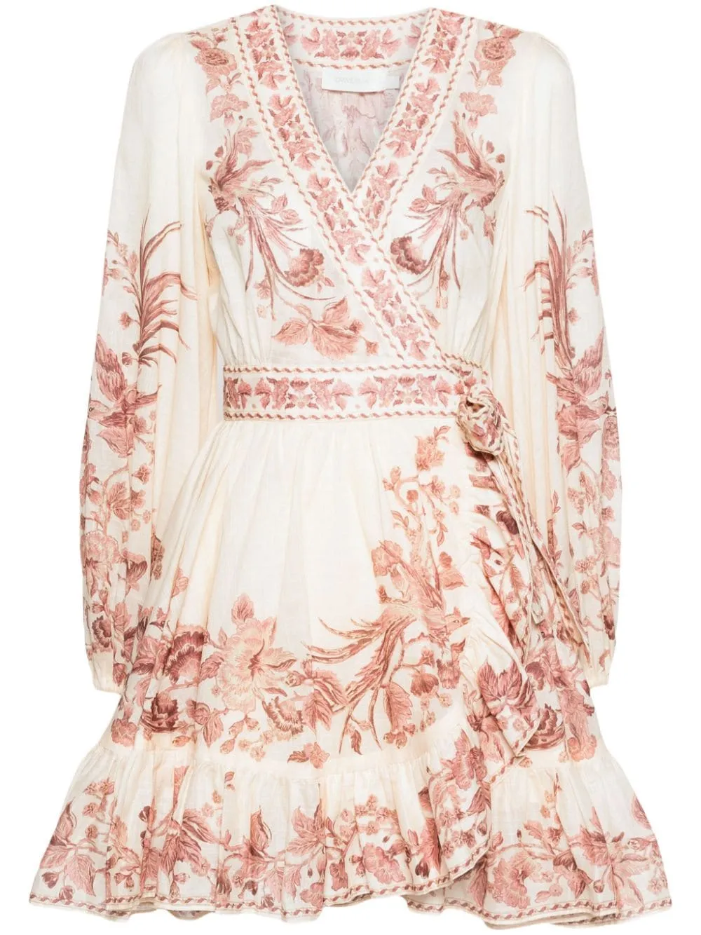 ZIMMERMANN    Zimmermann Floral Print Wrap Mini Dress