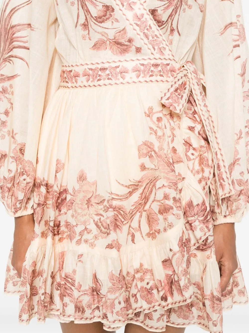 ZIMMERMANN    Zimmermann Floral Print Wrap Mini Dress