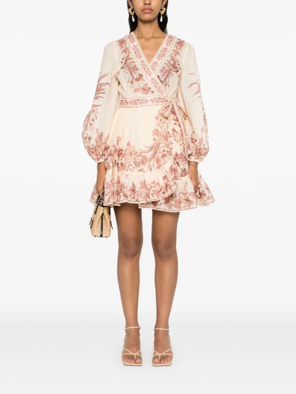 ZIMMERMANN    Zimmermann Floral Print Wrap Mini Dress